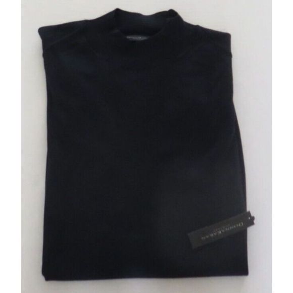 Donna Karan C9860314 Womens Sz M Black Cotton/Rayon Blend Mock Neck Sweater $135 - Picture 6 of 7